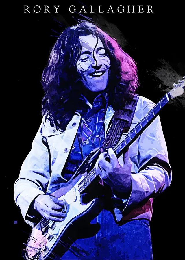 Rory Gallagher: Mor Işıkta Sahne Solosu metal tablo