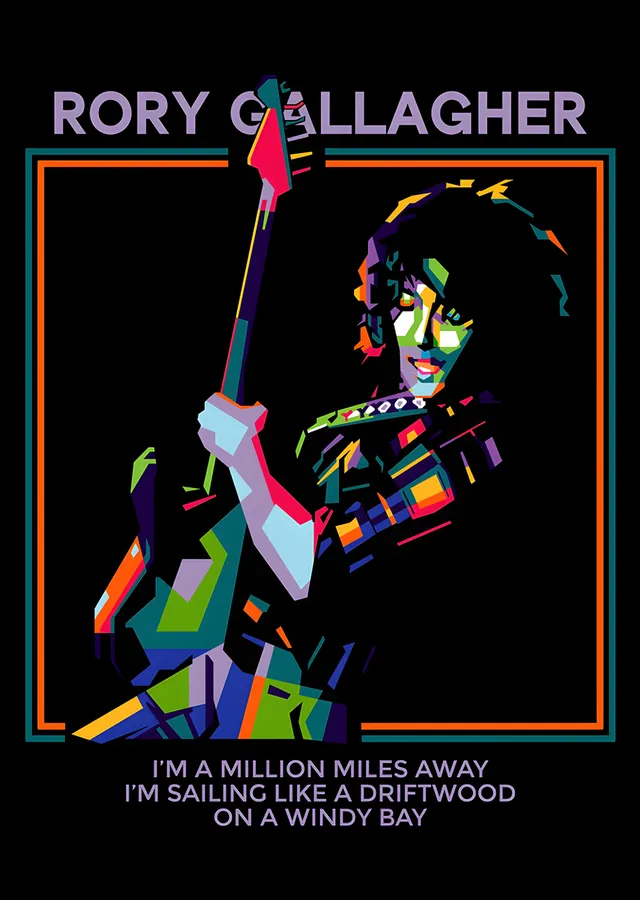 Rory Gallagher: Renk Bloklarında Gitarist metal tablo