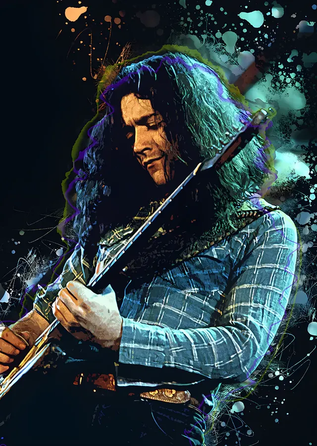 Rory Gallagher: Turkuaz Sıçramada Gitar Solosu metal tablo