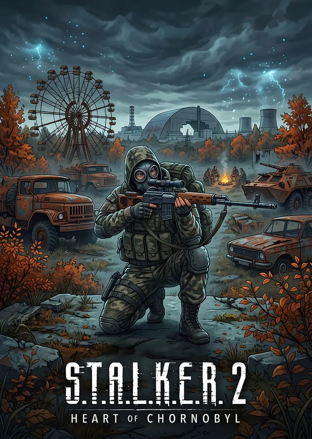 S.T.A.L.K.E.R. 2: Terk Edilmiş Lunaparkta Avcı metal tablo