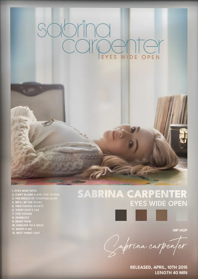 Sabrina Carpenter: Eyes Wide Open metal tablo