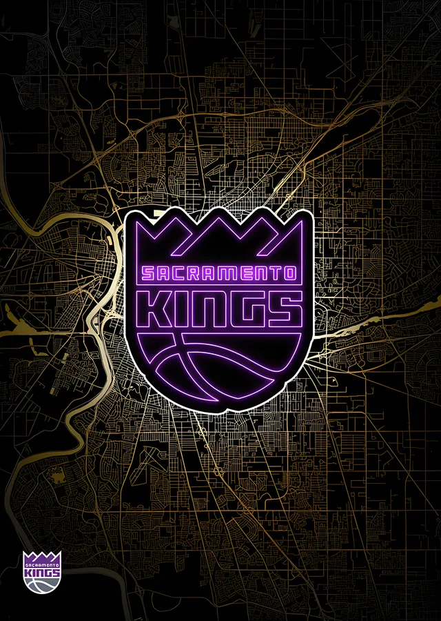 Sacramento Kings - Şehir Haritası metal tablo