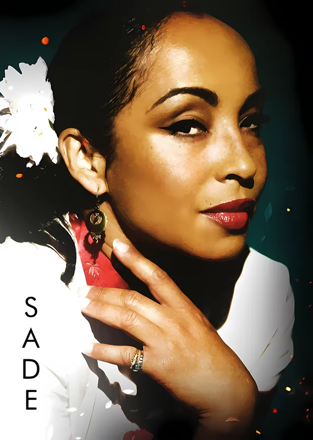 Sade: Beyaz Yaka Dikey İsim metal tablo
