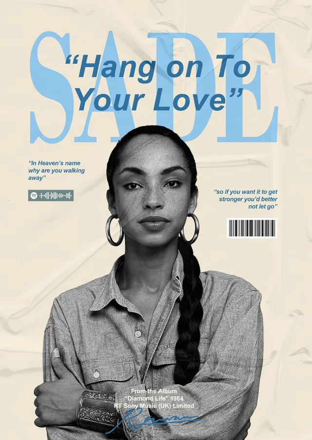Sade: Hang On to Your Love metal tablo