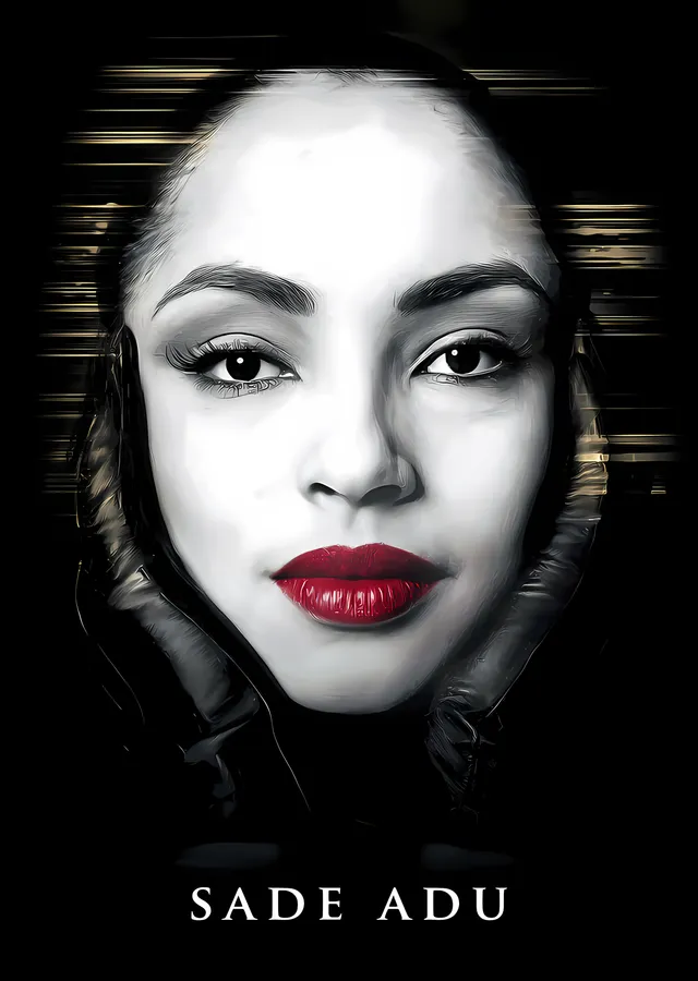 Sade: Kırmızı Ruj Monokrom metal tablo