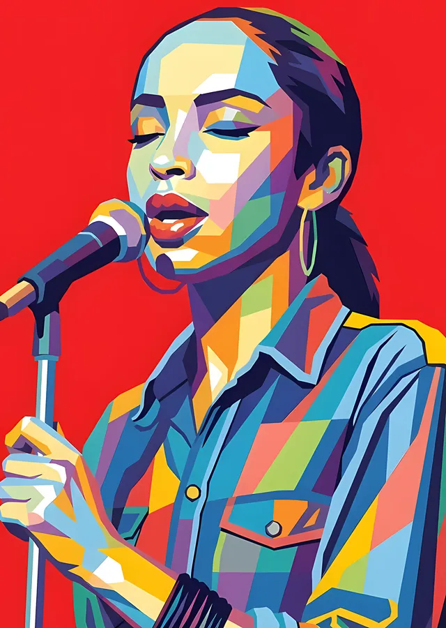 Sade: Kırmızı Zeminde WPAP metal tablo