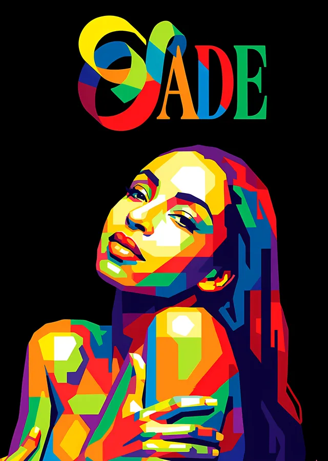 Sade: Renkli Logo WPAP metal tablo