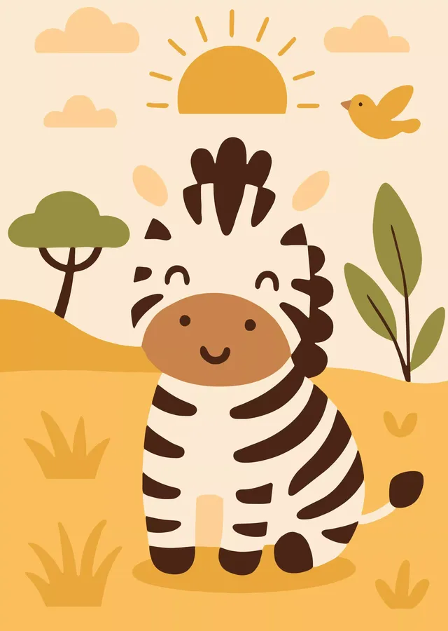 Safari Zebrası metal tablo