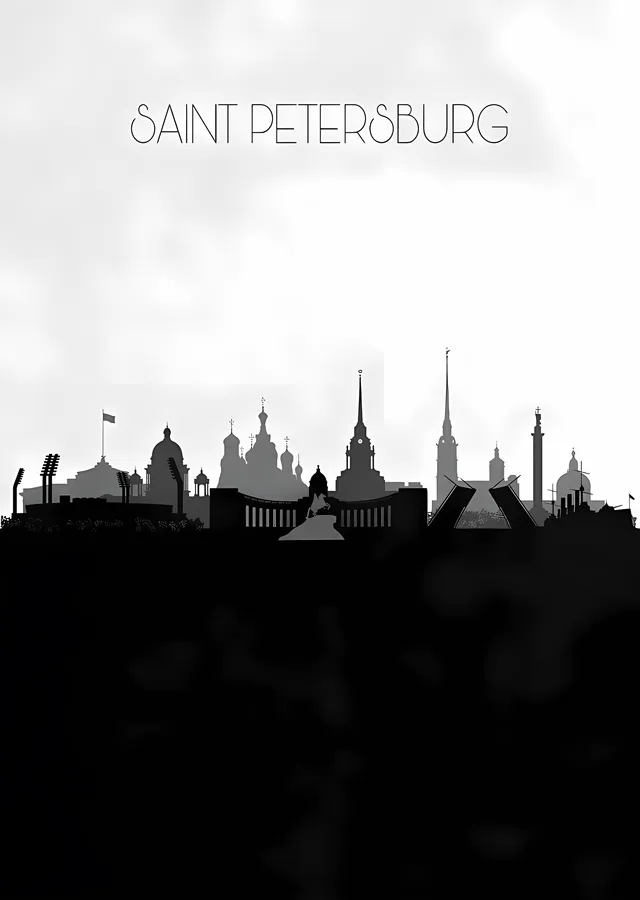 Saint Petersburg Silueti metal tablo