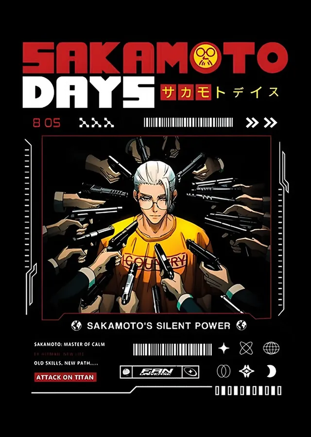 Sakamoto Days Sessiz Güç metal tablo