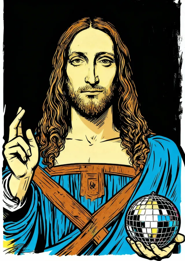 Salvator Mundi Disko Küresi metal tablo
