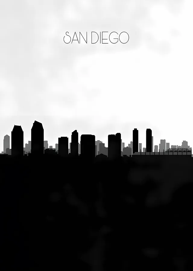 San Diego Silueti metal tablo