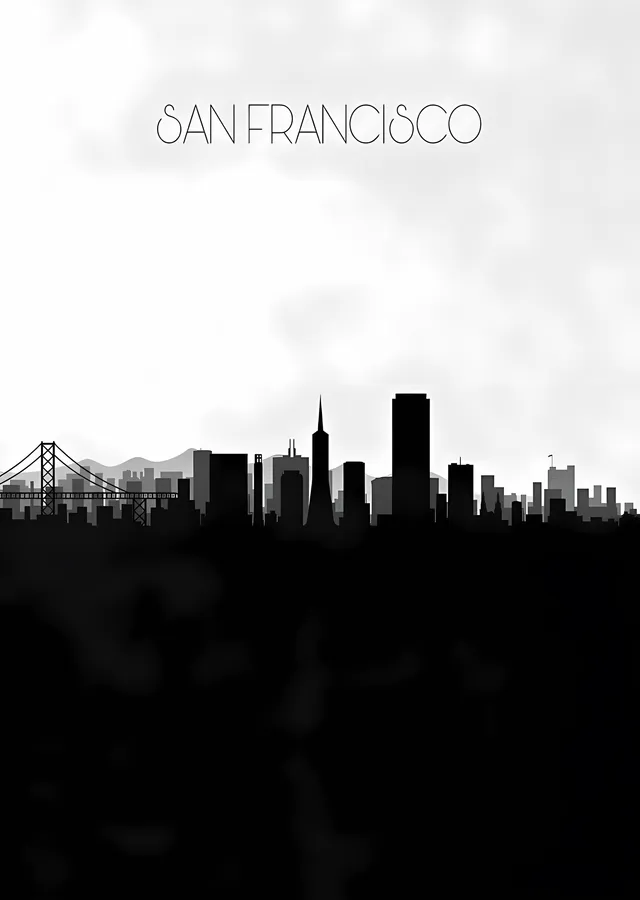 San Francisco Silueti metal tablo
