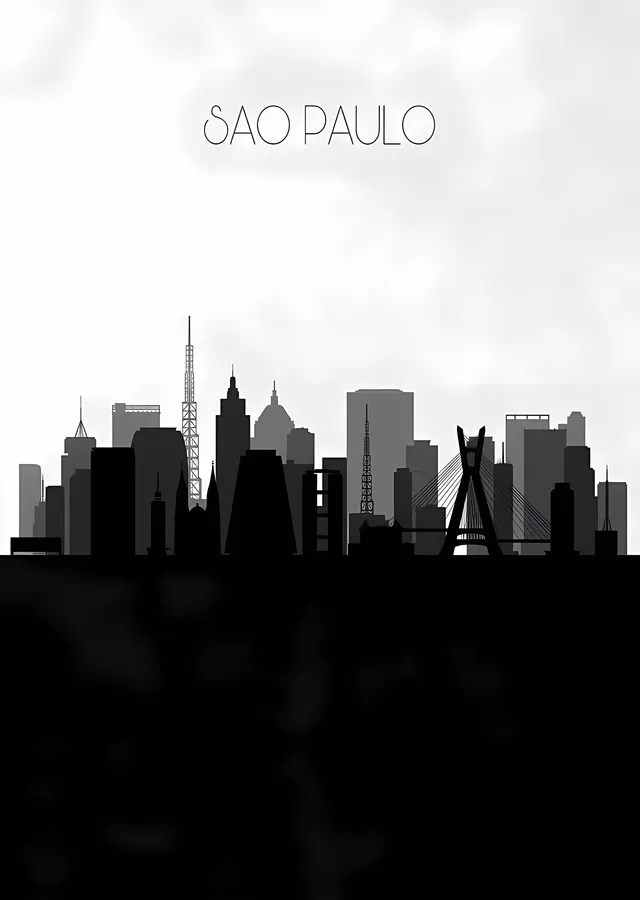 São Paulo Silueti metal tablo