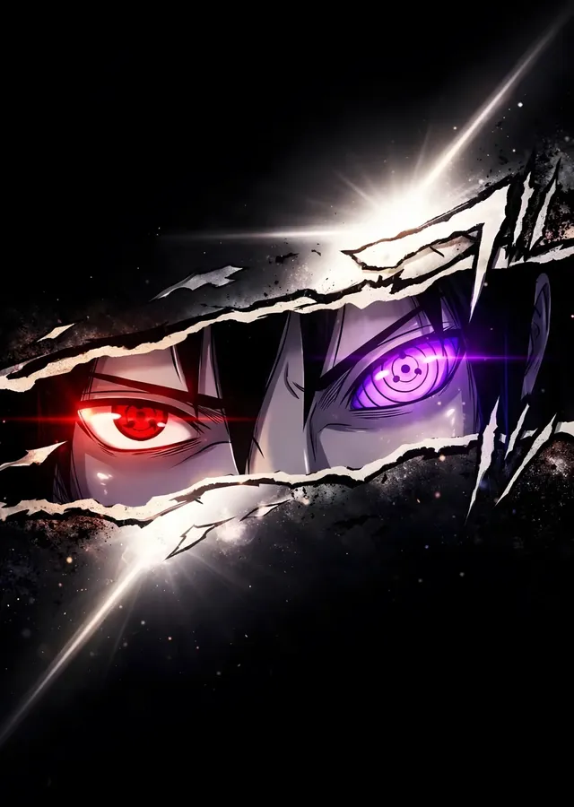 Sasuke Uchiha - Sharingan ve Rinnegan metal tablo