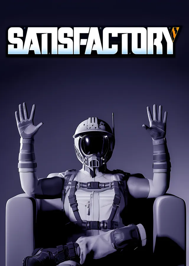 Satisfactory: Beyaz Zeminde Elleri Havada Kaşif metal tablo