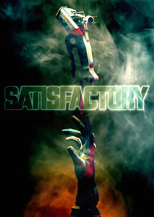 Satisfactory: Yeşil Sisde Yukarı Uzanan El metal tablo