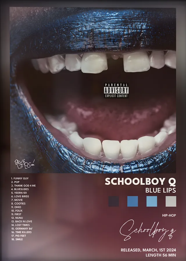 ScHoolboy Q: Blue Lips metal tablo