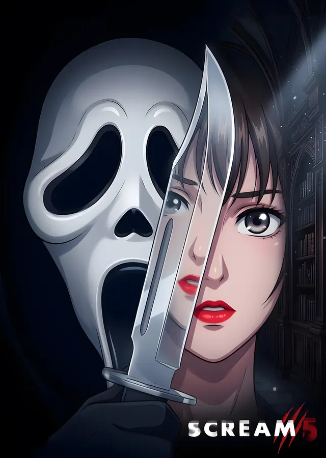 Scream: Maskenin Ardında Bıçak ve Yüz metal tablo