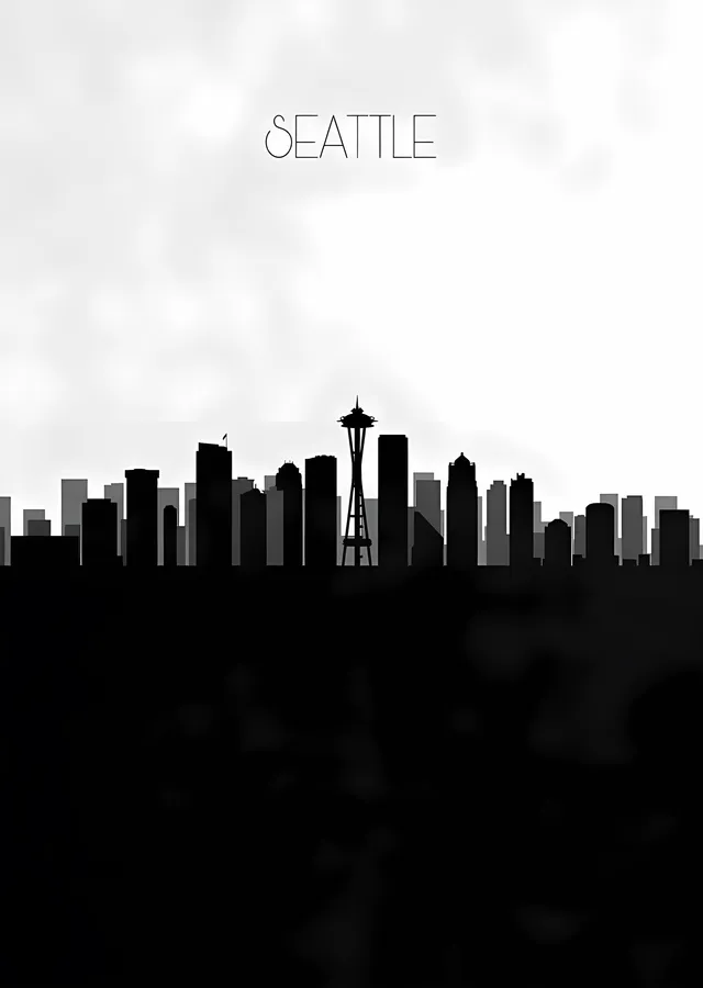 Seattle Silueti metal tablo