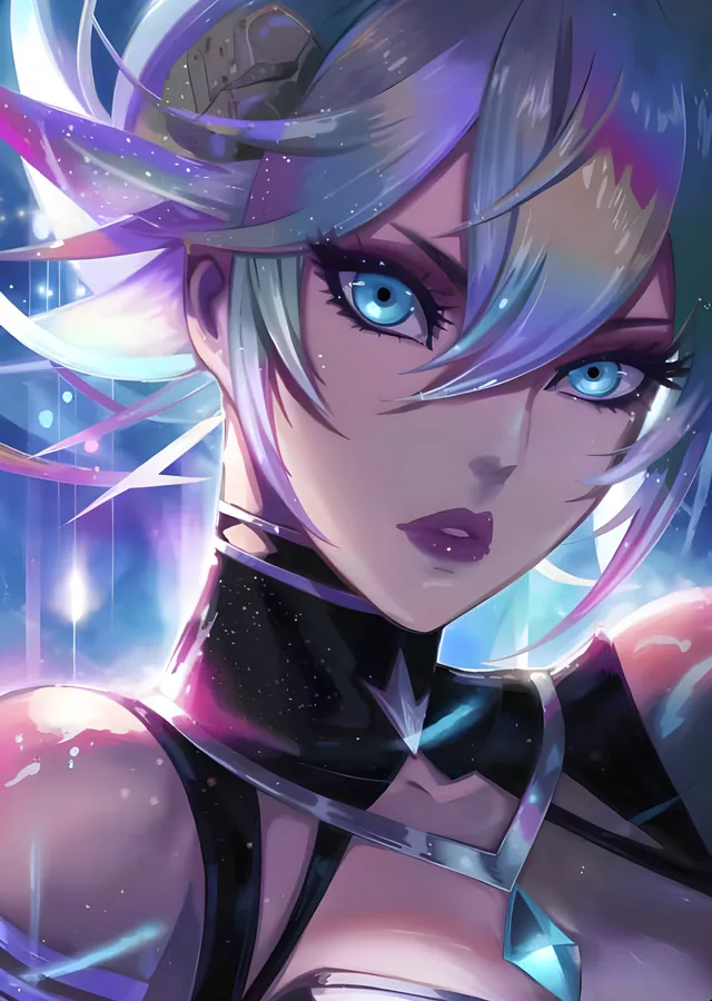Kristal Bakış - Gümüş Saçlı Anime Portre metal tablo