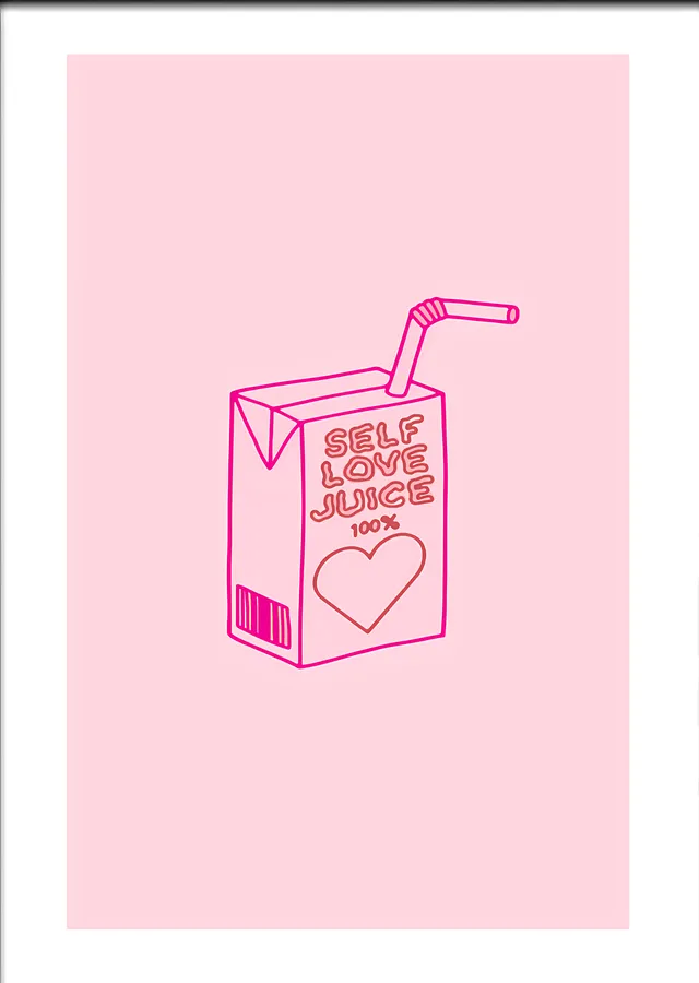 Self Love Juice Kutusu metal tablo