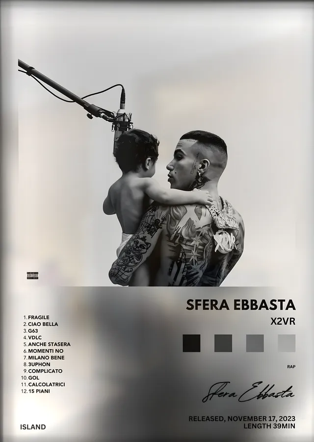 Sfera Ebbasta: X2VR metal tablo