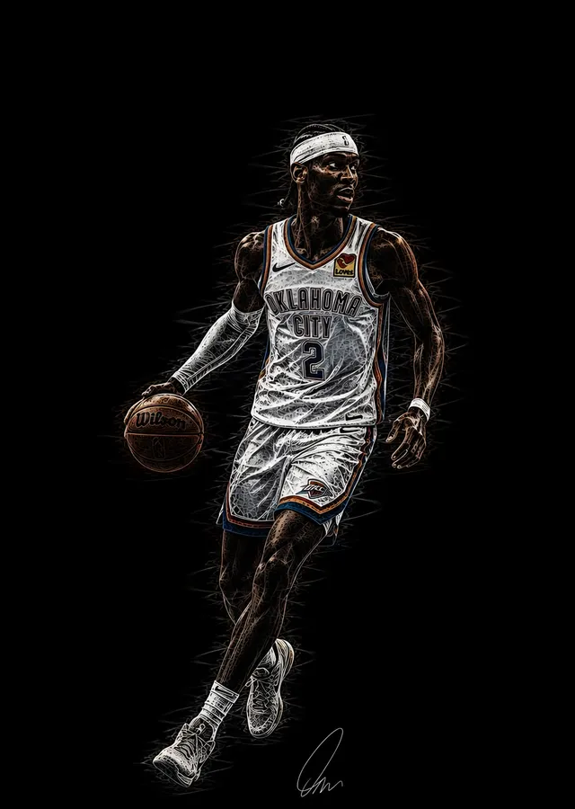 Shai Gilgeous-Alexander: Oklahoma City metal tablo