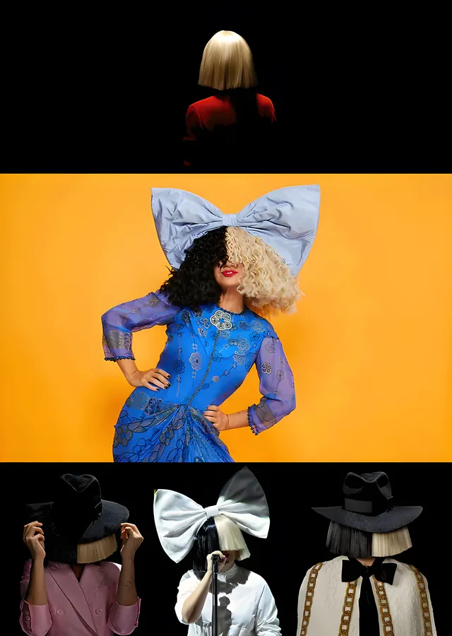 Sia - Sahne Kostümleri Kolajı metal tablo