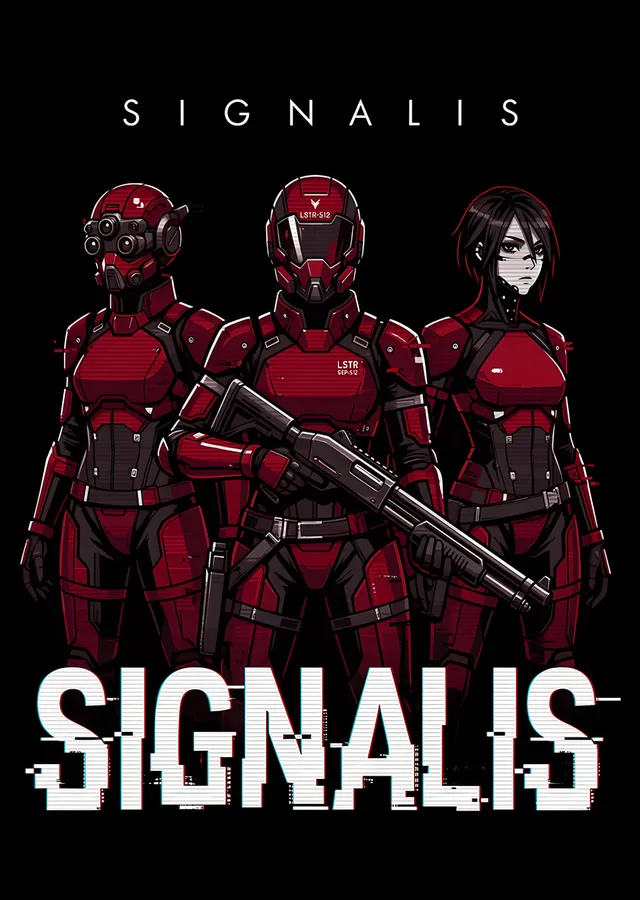 Signalis: Kırmızı Üniformalı Üç Replika metal tablo