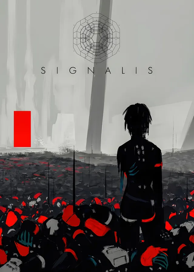 Signalis: Kızıl Enkaz Üstünde Silüet metal tablo