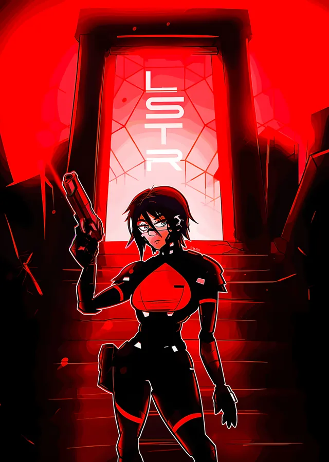 Signalis: Kızıl Kapıda Silahlı Android metal tablo
