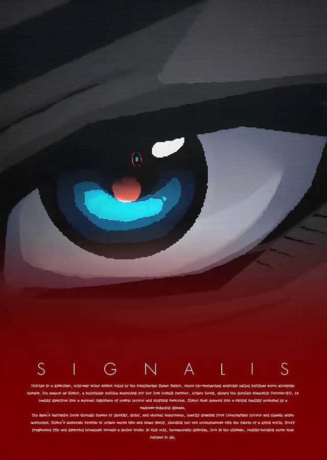Signalis: Kızıl Zeminde Tek Göz metal tablo