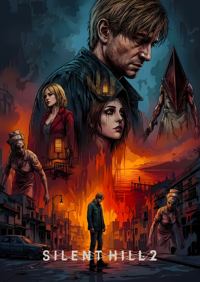 Silent Hill 2: Alevli Sokakta James metal tablo