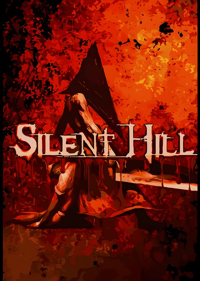 Silent Hill - Kızıl Zeminde Pyramid Head metal tablo