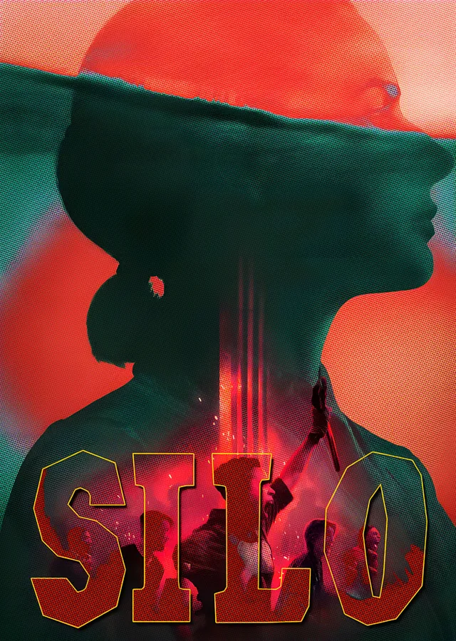 Silo - Kırmızı Silüet metal tablo