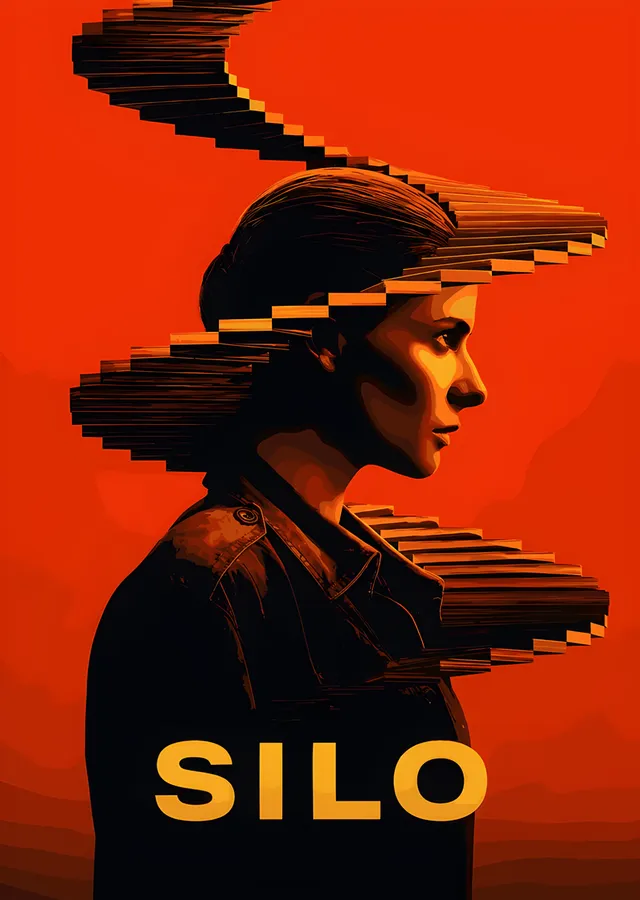 Silo - Turuncu Merdiven metal tablo