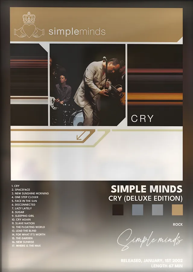 Simple Minds: Cry metal tablo