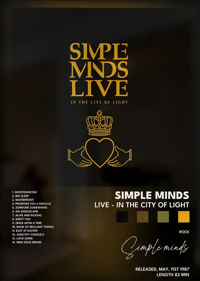 Simple Minds: Live in the City of Light metal tablo