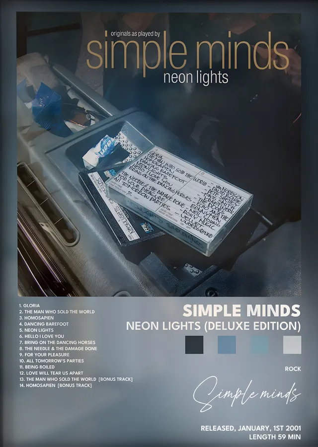 Simple Minds: Neon Lights metal tablo