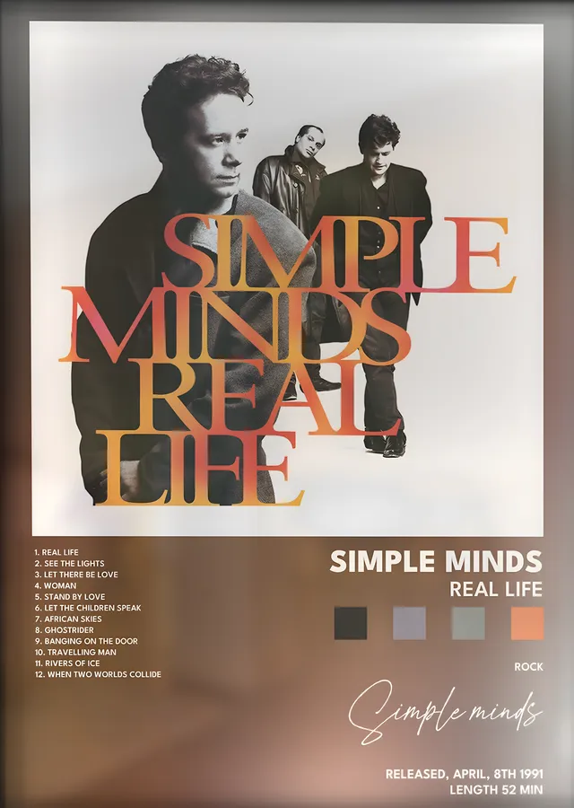 Simple Minds: Real Life metal tablo