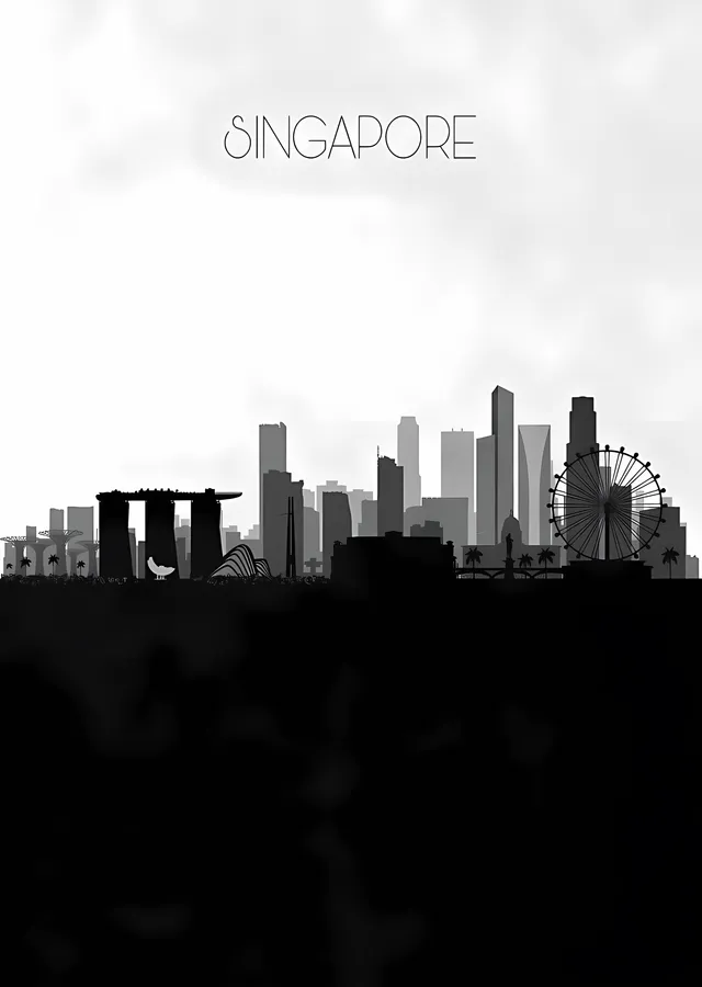 Singapur Silueti metal tablo