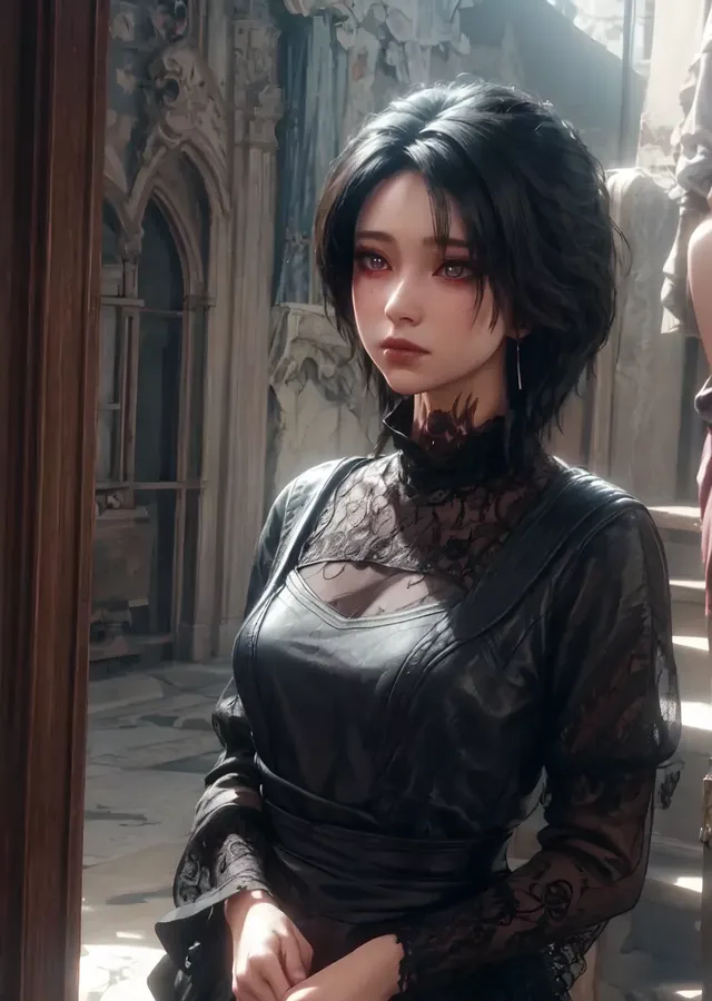 Baldur's Gate 3 - Evelyn Siyah Elbise metal tablo