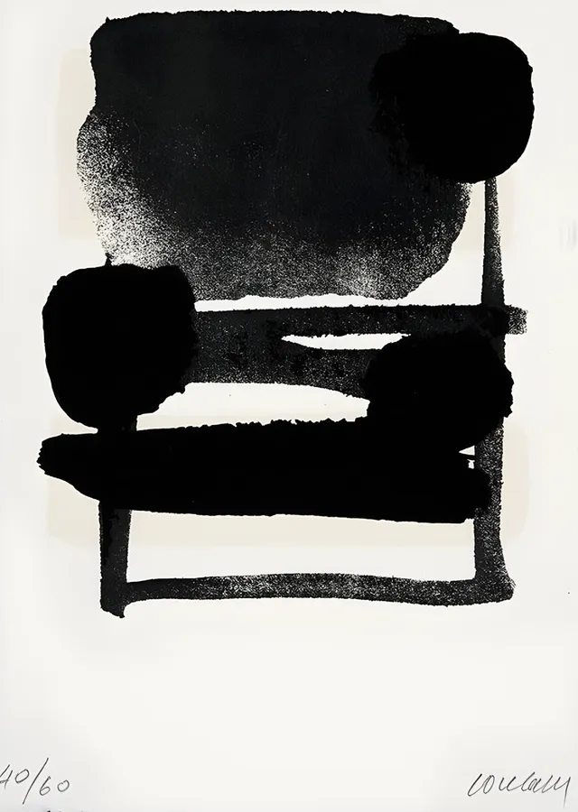 Siyah Lekeler Kompozisyonu - Pierre Soulages metal tablo