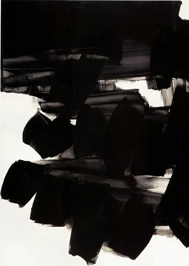 Siyah Sıçramalar - Pierre Soulages metal tablo