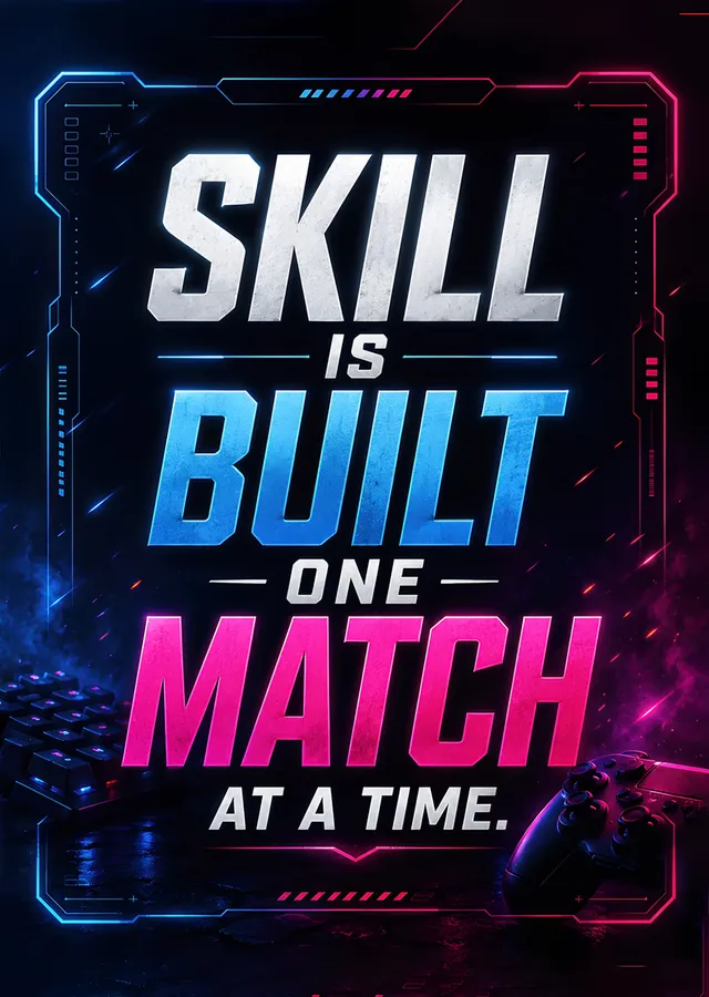 Skill Is Built One Match at a Time metal tablo