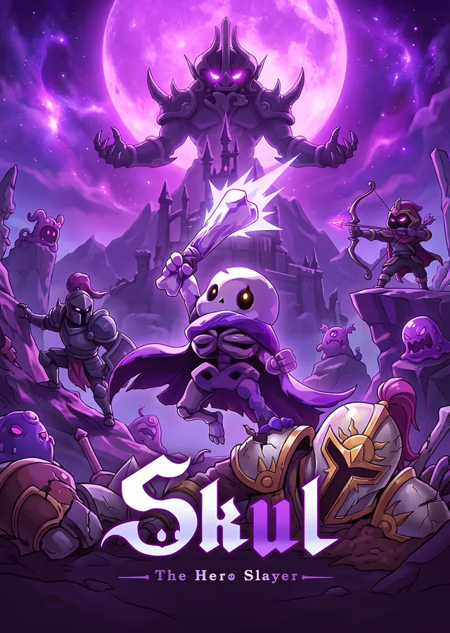 Skul The Hero Slayer: Mor Ayda Küçük İskelet metal tablo