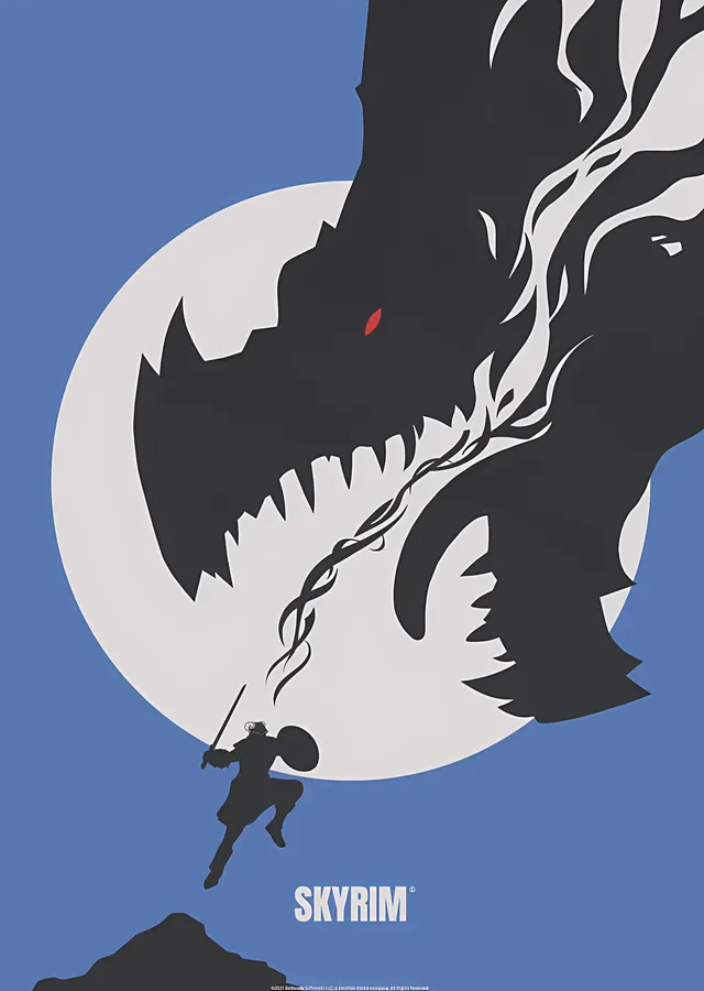 Skyrim Minimal Ejderha metal tablo