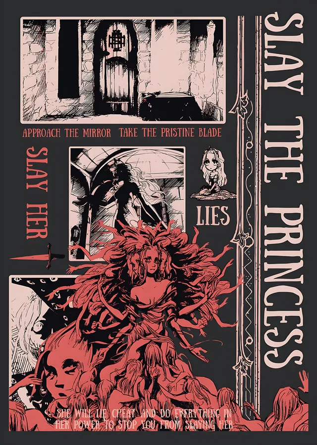 Slay the Princess: Kızıl Panellerde Ayna metal tablo