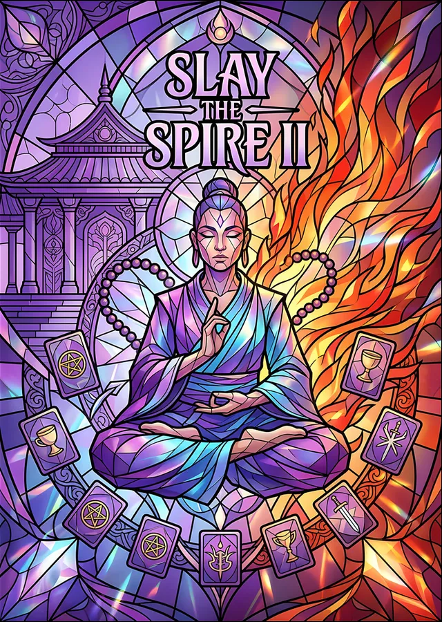 Slay the Spire II: Vitrayda Meditasyon Yapan Keşiş metal tablo